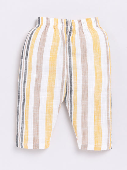 Yellow Striped Full Sleeve Night Suit