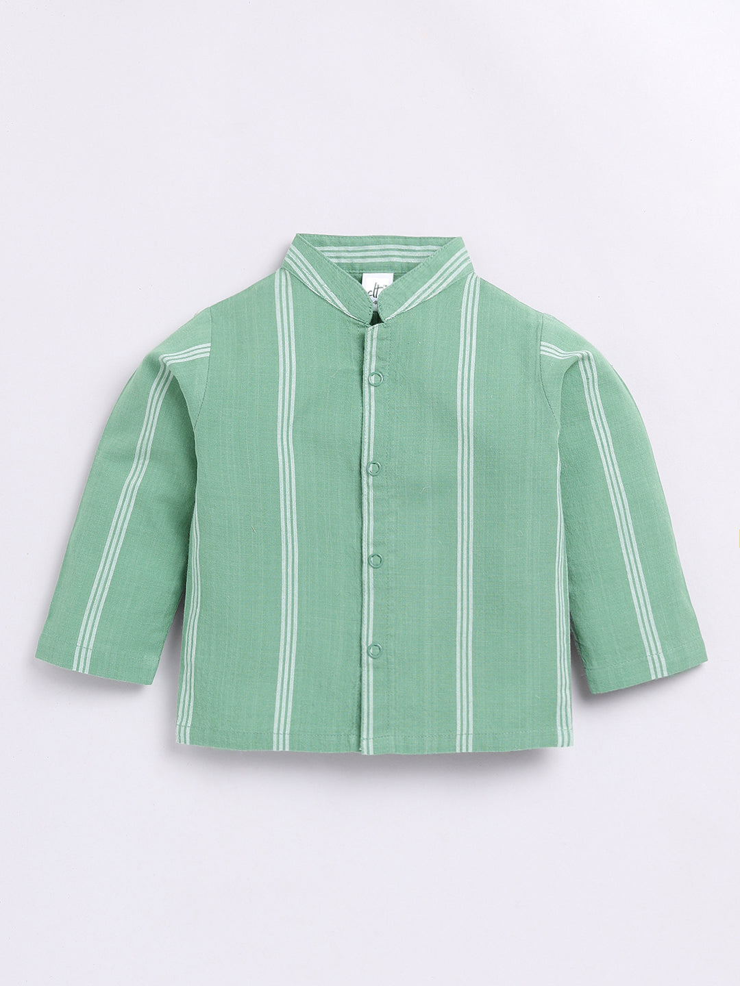 Green Striped Full Sleeve Night Suit