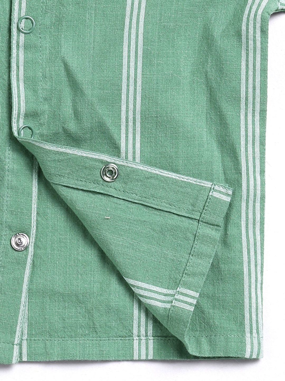 Green Striped Full Sleeve Night Suit