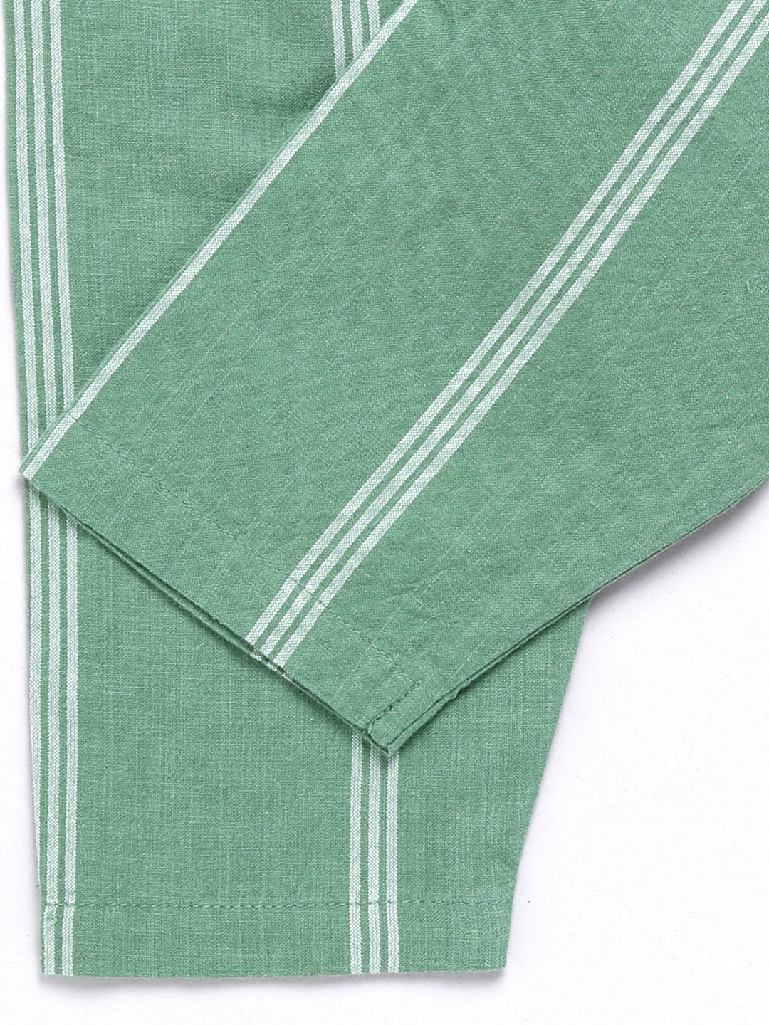 Green Striped Full Sleeve Night Suit