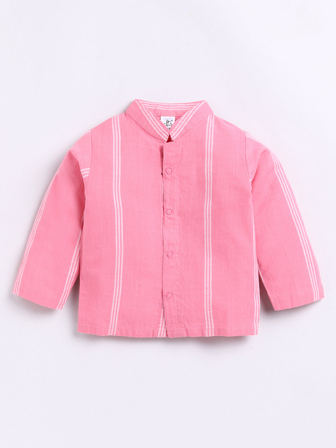 Pink Striped Full Sleeve Night Suit