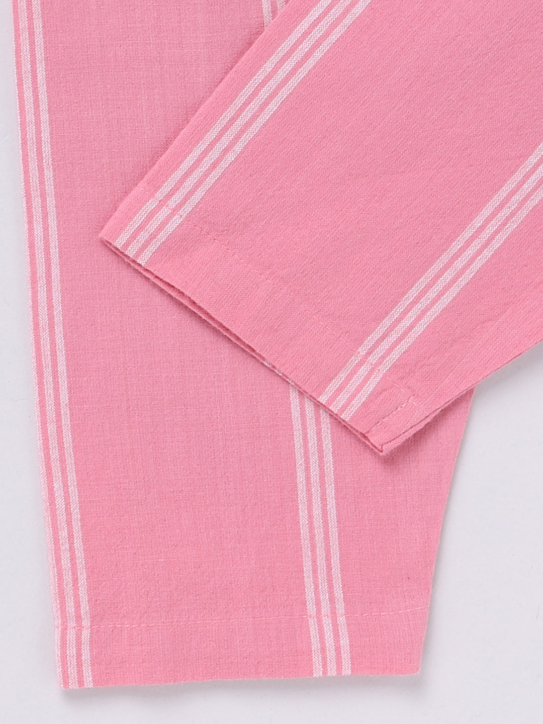 Pink Striped Full Sleeve Night Suit