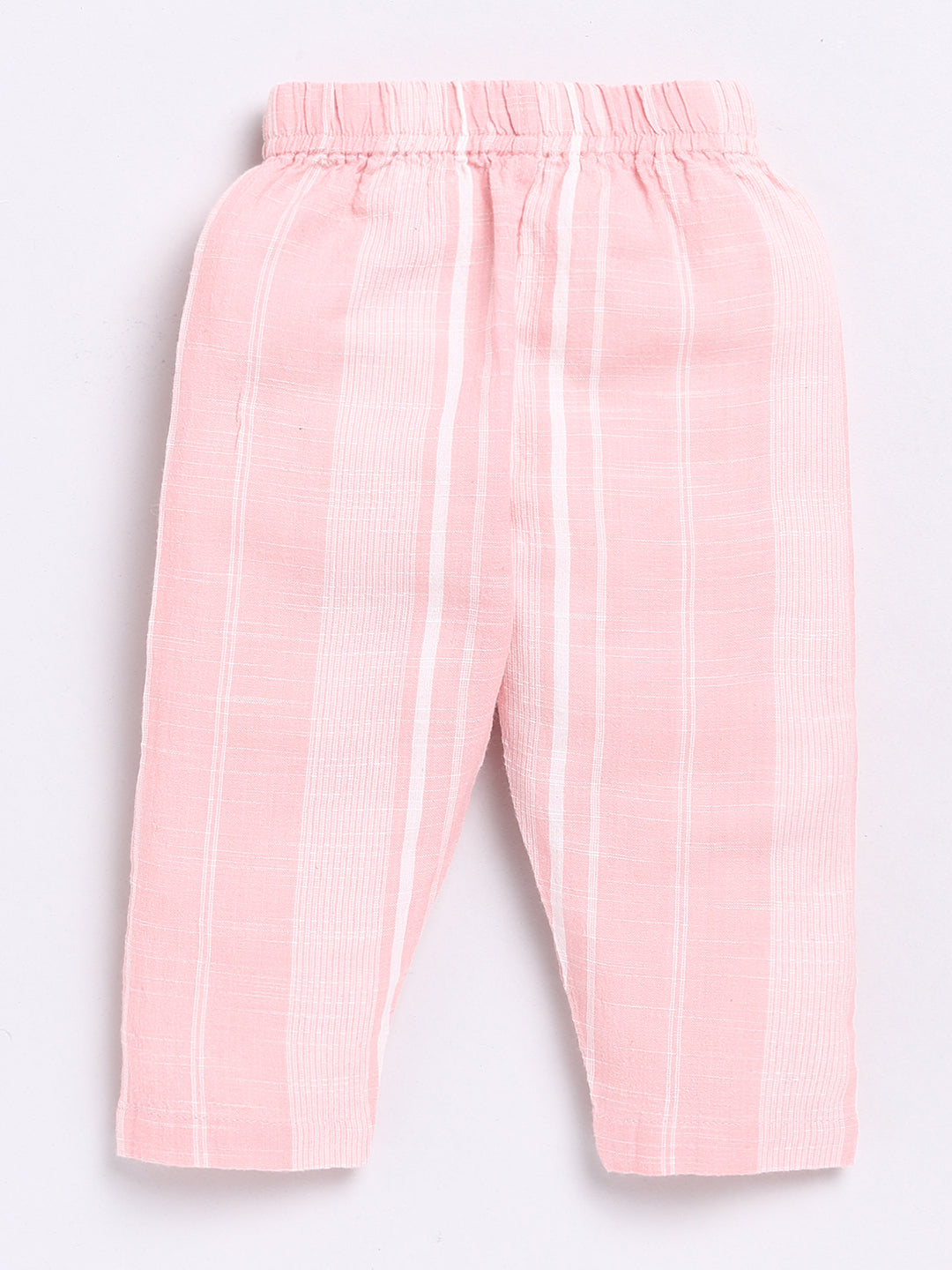 Peach Striped Full Sleeve Night Suit