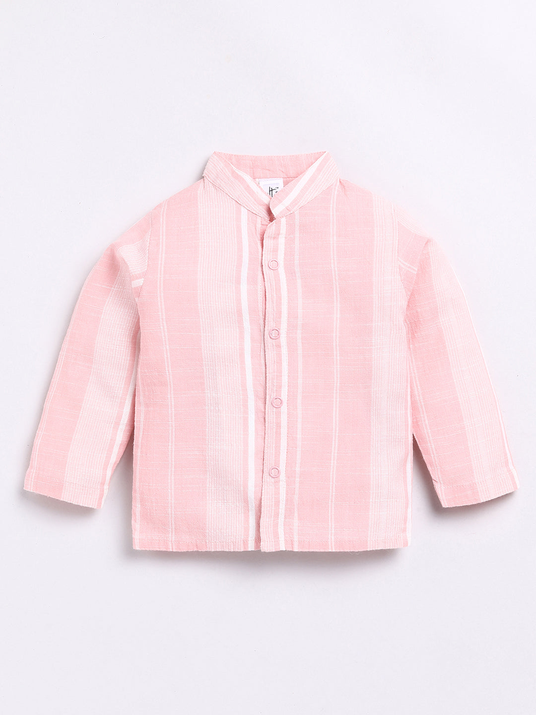 Peach Striped Full Sleeve Night Suit