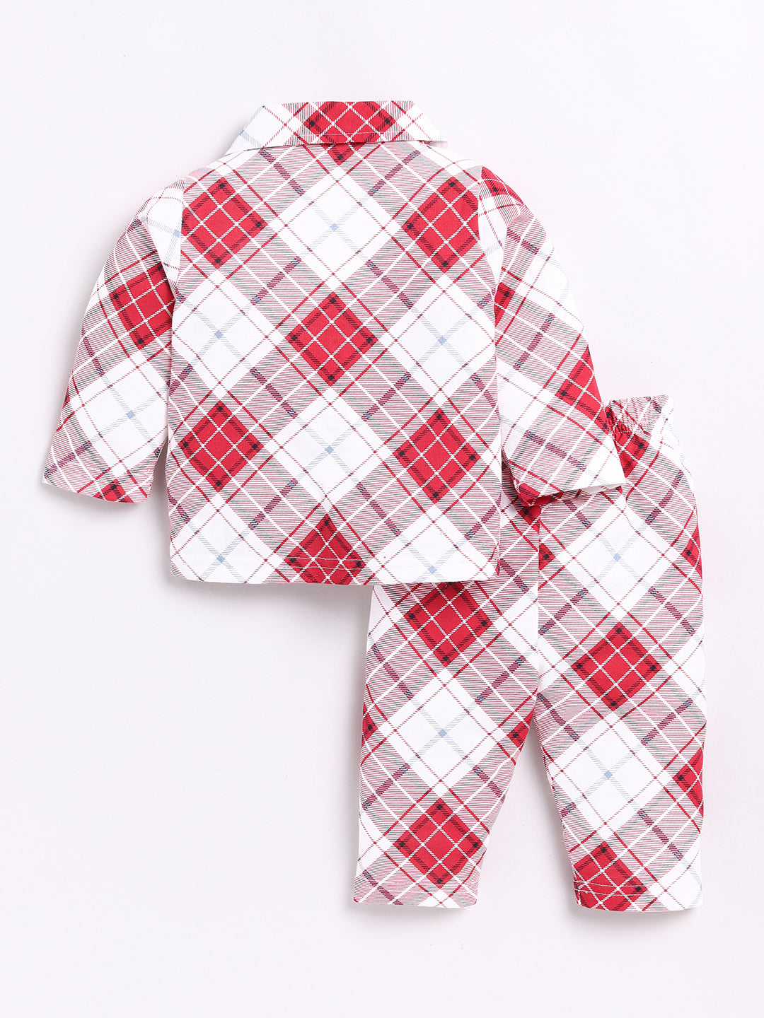 Red Checked Full Sleeve Night Suit