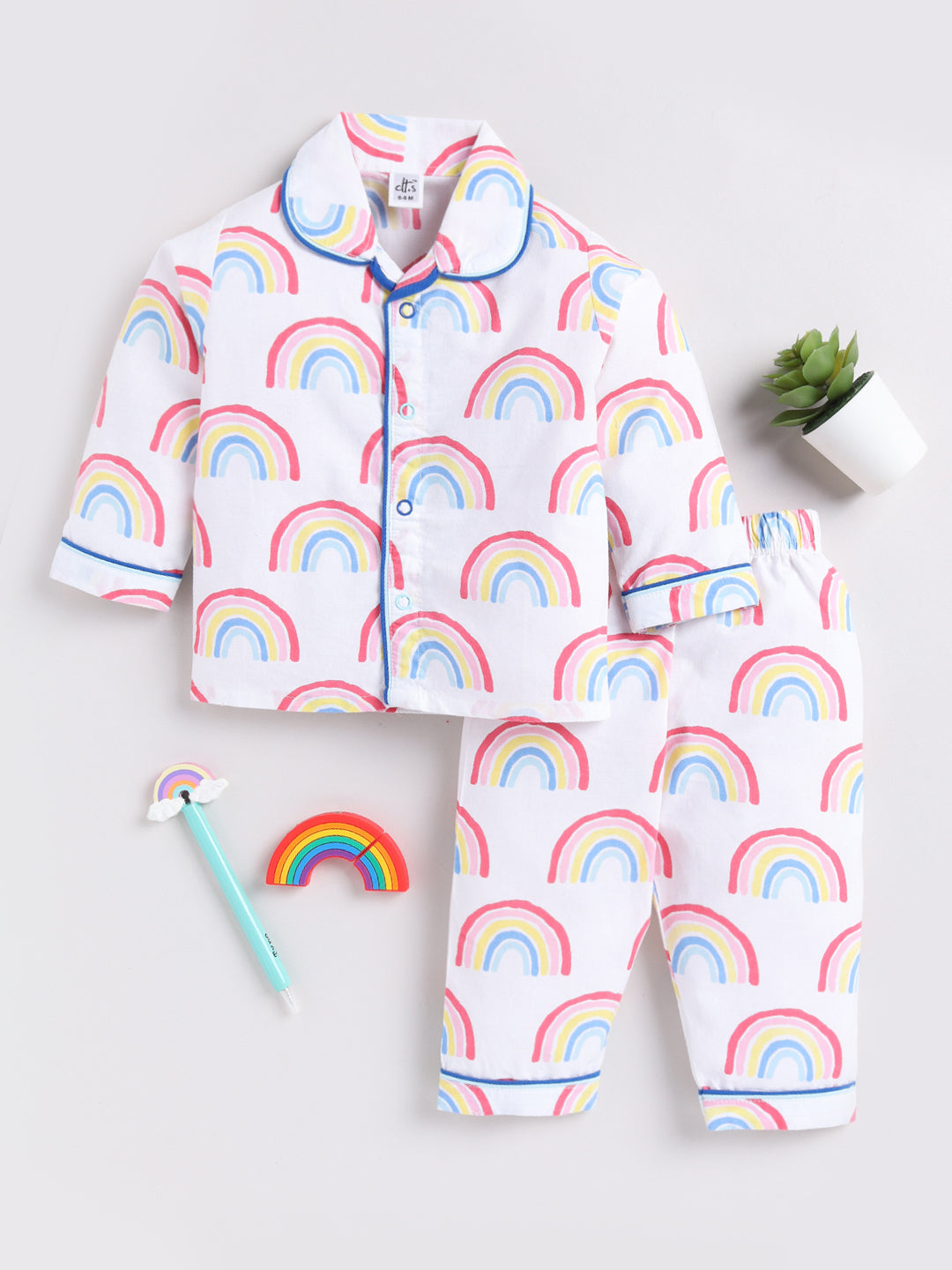 Blue Rainbow Full Sleeve Night Suit