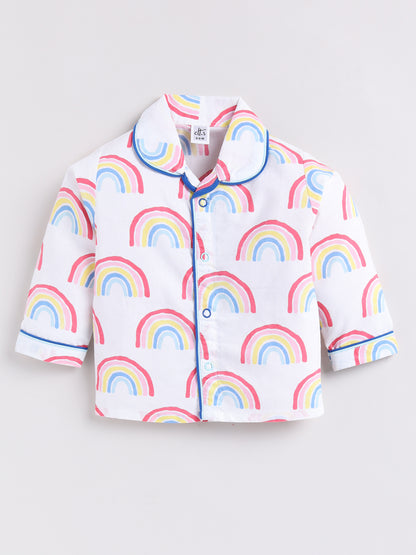 Blue Rainbow Full Sleeve Night Suit