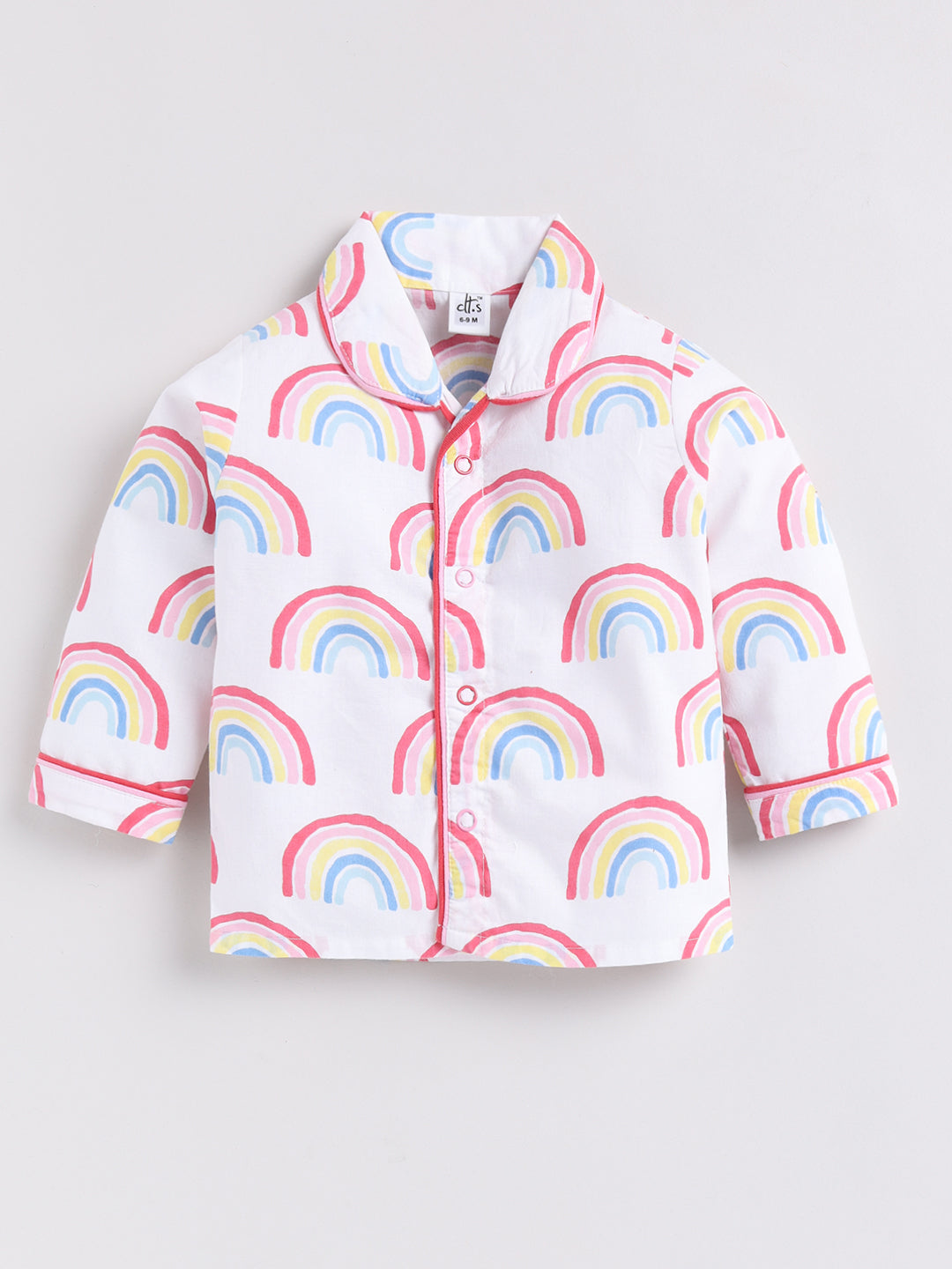 Pink Rainbow Full Sleeve Night Suit