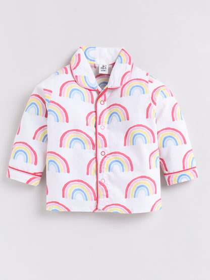 Pink Rainbow Full Sleeve Night Suit