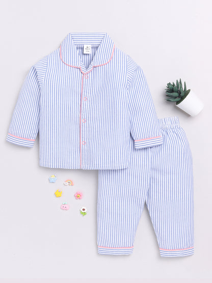 "Cuter Version of Mom" Striped Full Night Suit
