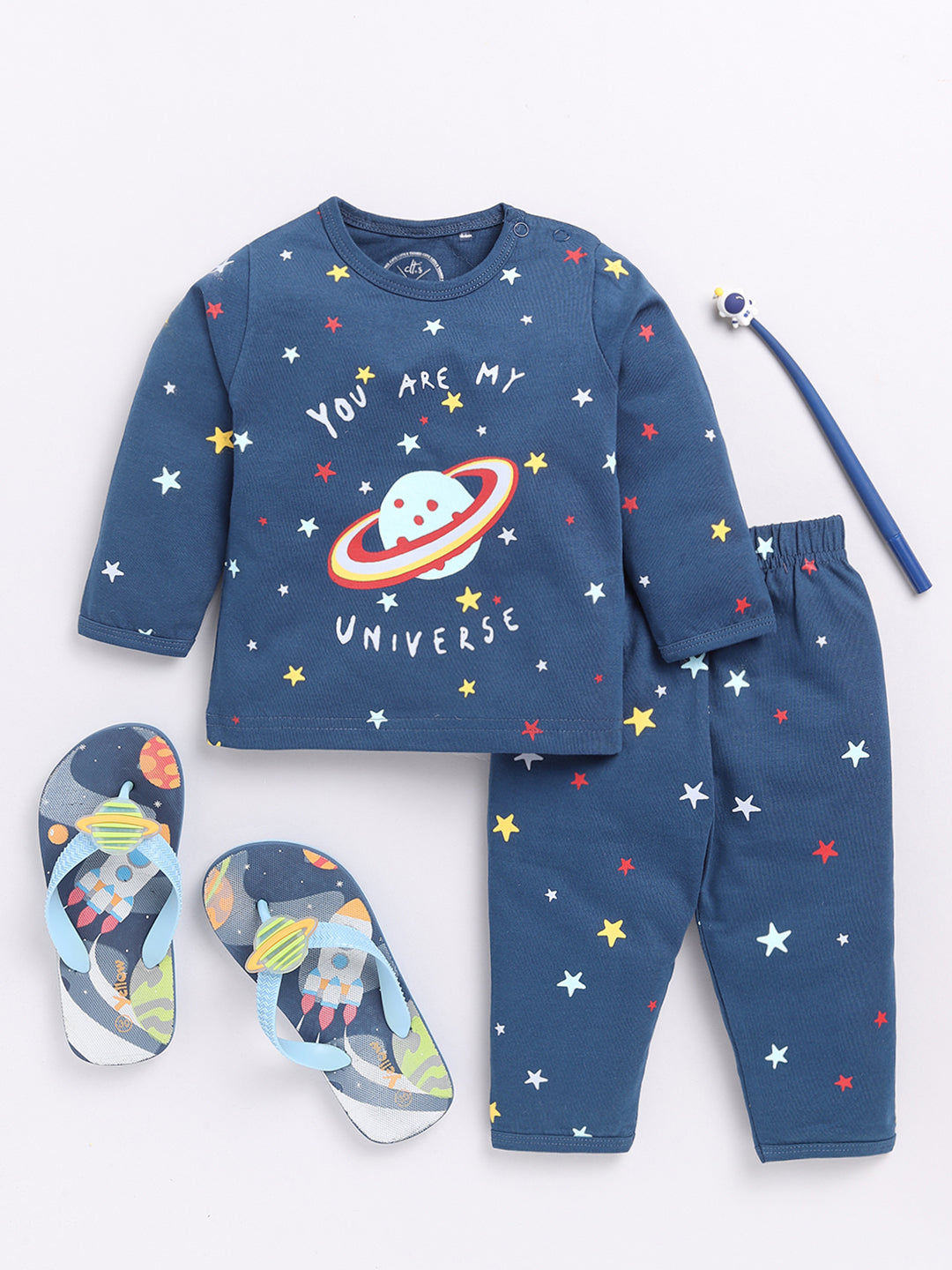 Blue Space Theme Full Sleeve Night Suit