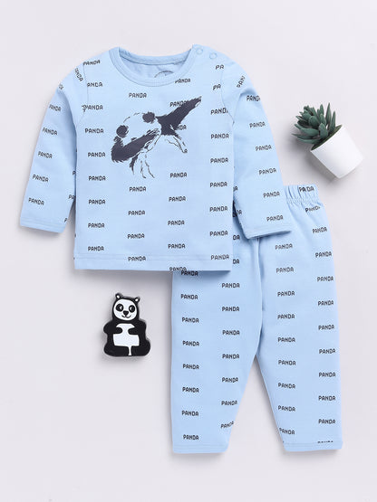 Blue Panda Full Sleeve Night Suit