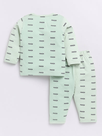 Green Panda Full Sleeve Night Suit