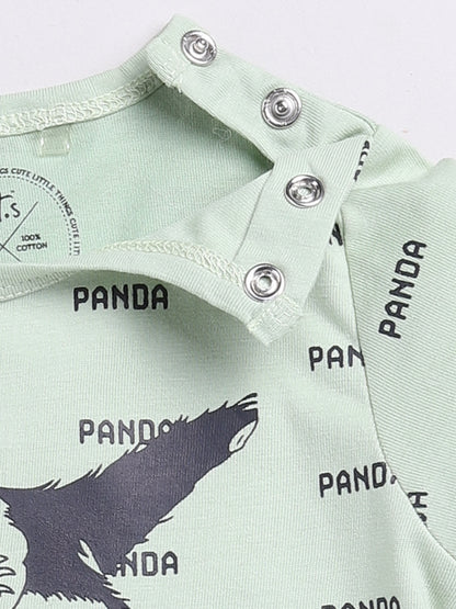 Green Panda Full Sleeve Night Suit