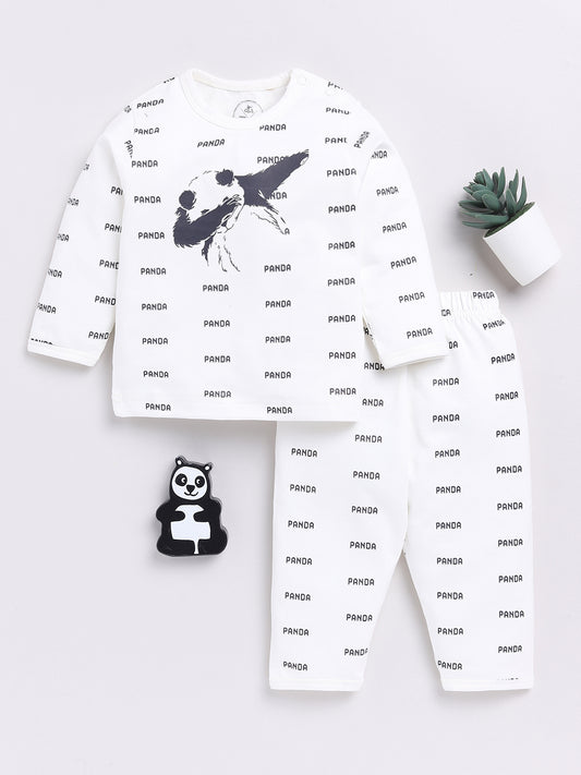 Off-white Panda Full Sleeve Night Suit