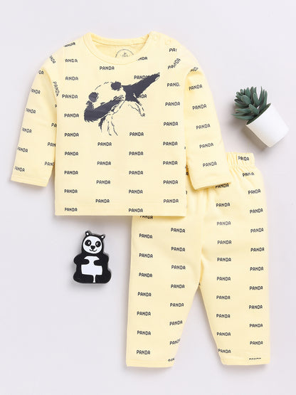 Yellow Panda Full Sleeve Night Suit