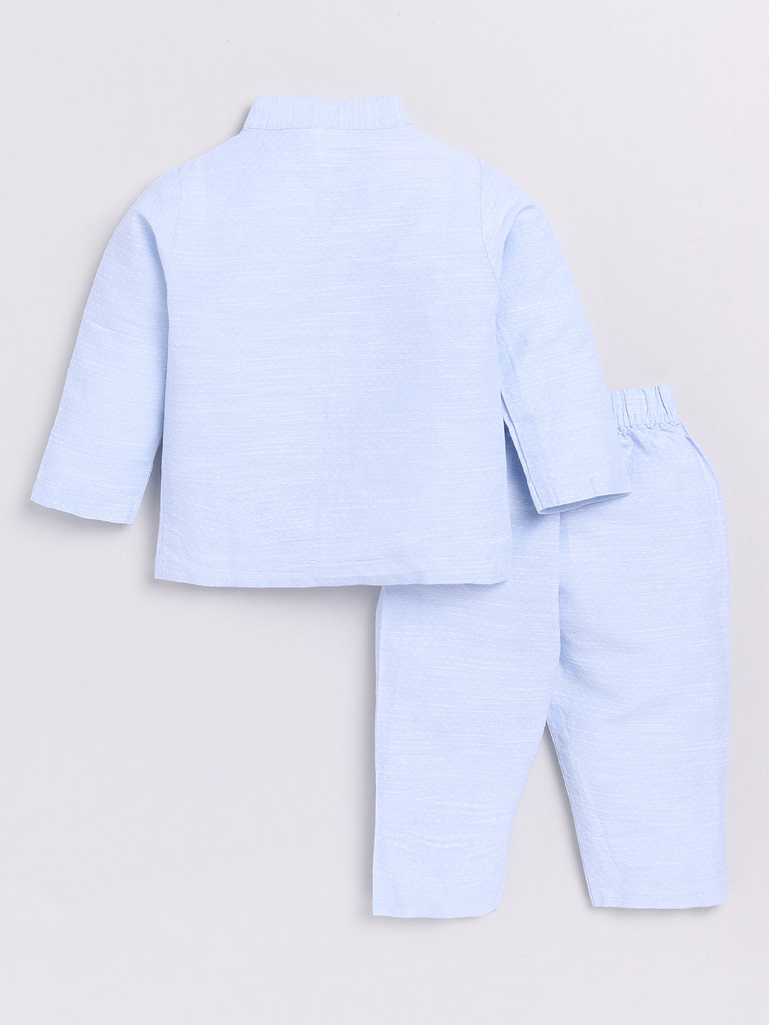 Blue Solid Full Sleeve Night Suit