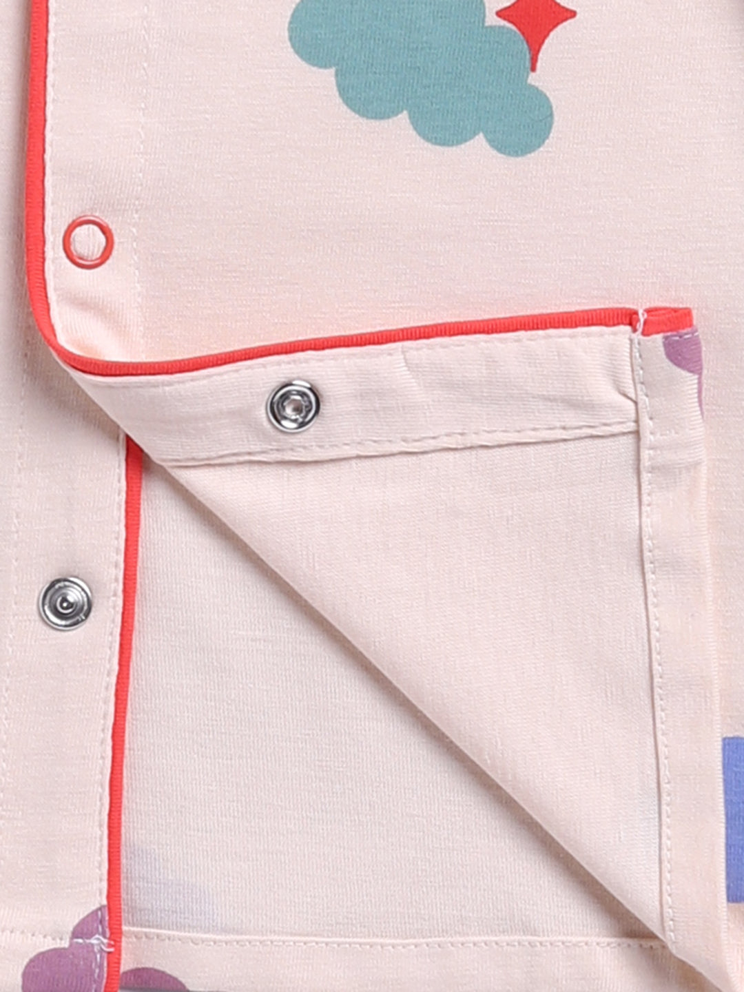 'Clouds' Beige Cotton Knitted Full Sleeve Night Suit