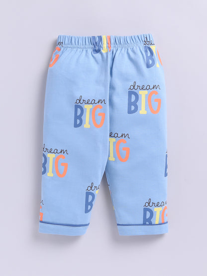 "Big Dreams" Blue Cotton Full Sleeve Night Suit