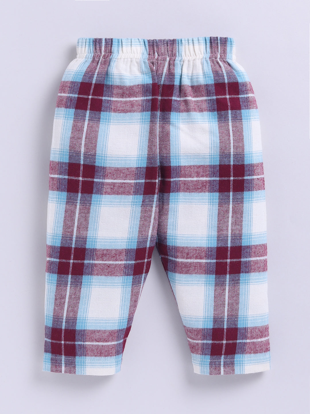 Maroon Checks Flannel Full Sleeve Night Suit