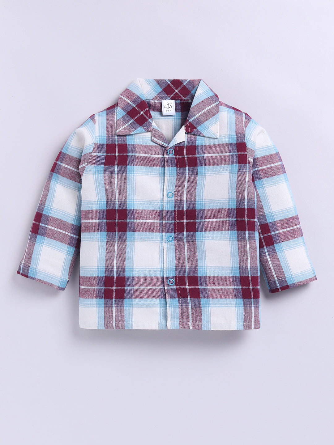 Maroon Checks Flannel Full Sleeve Night Suit