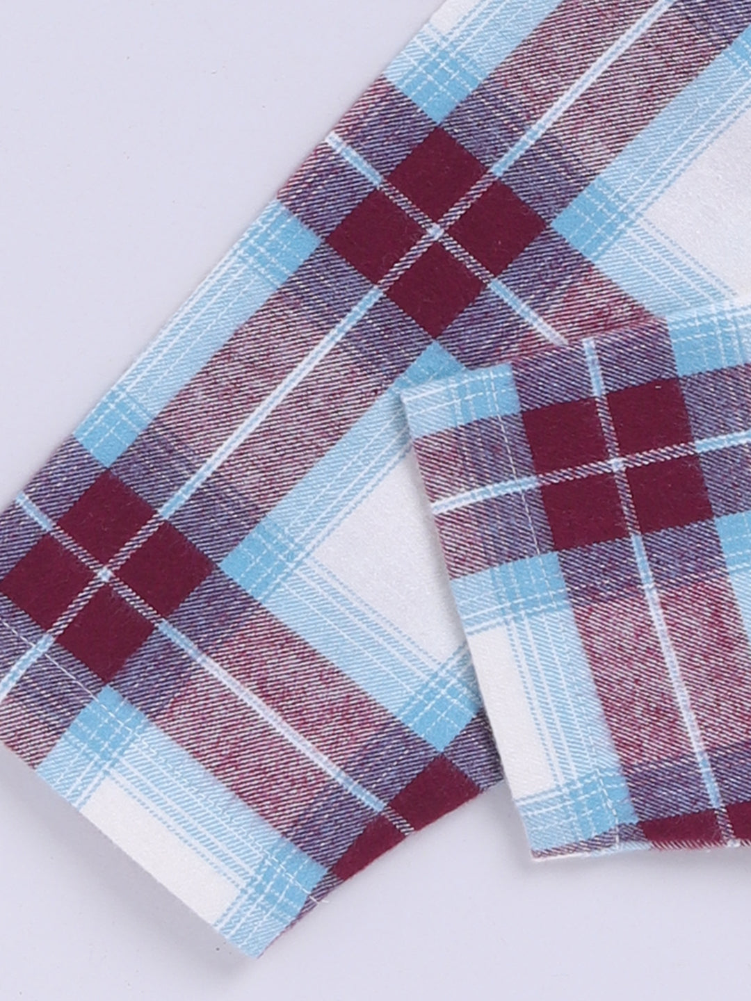 Maroon Checks Flannel Full Sleeve Night Suit