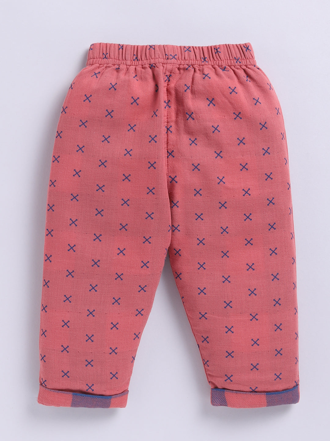 Rust Cotton Woven Graphic Full Sleeve Night Suit