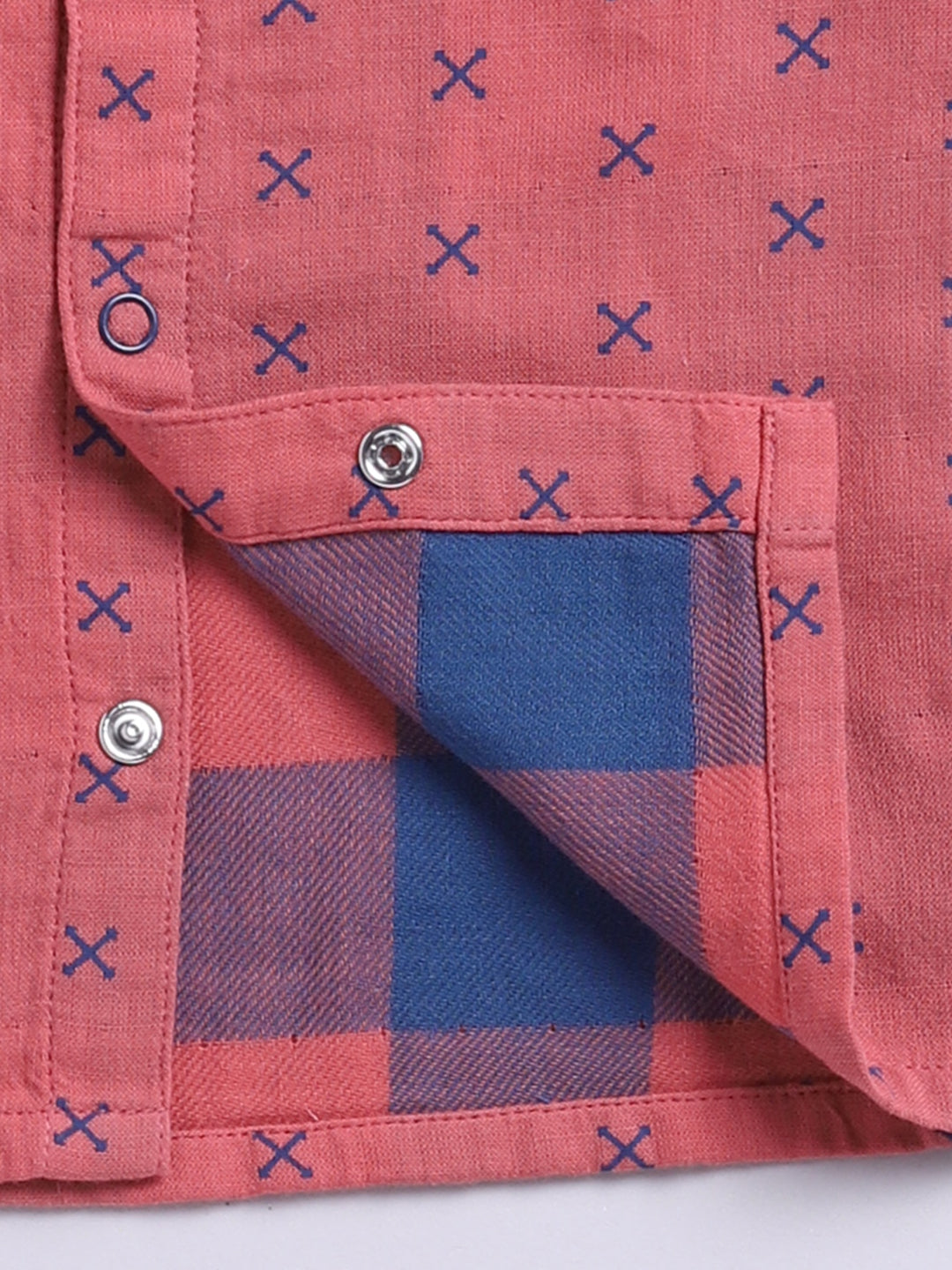 Rust Cotton Woven Graphic Full Sleeve Night Suit