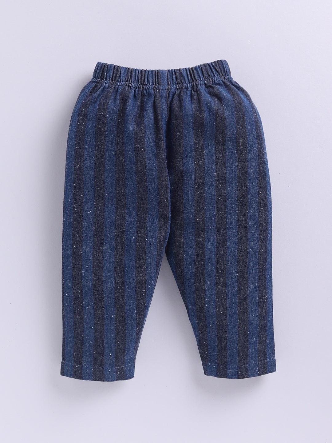 "Let it Snow" Denim Winter Theme Blue Striped Full Sleeve Night Suit