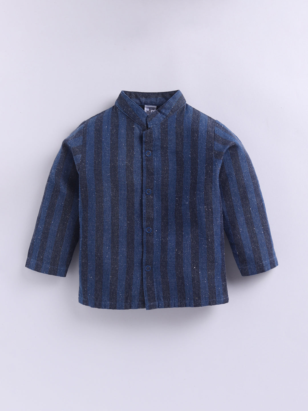 "Let it Snow" Denim Winter Theme Blue Striped Full Sleeve Night Suit