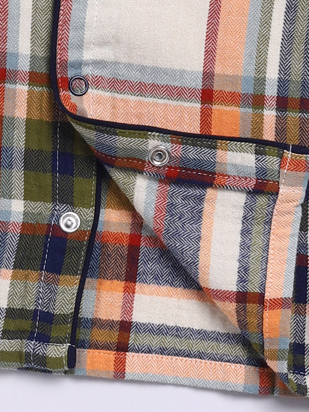 Multi Cotton Woven Checks Full Sleeve Night Suit