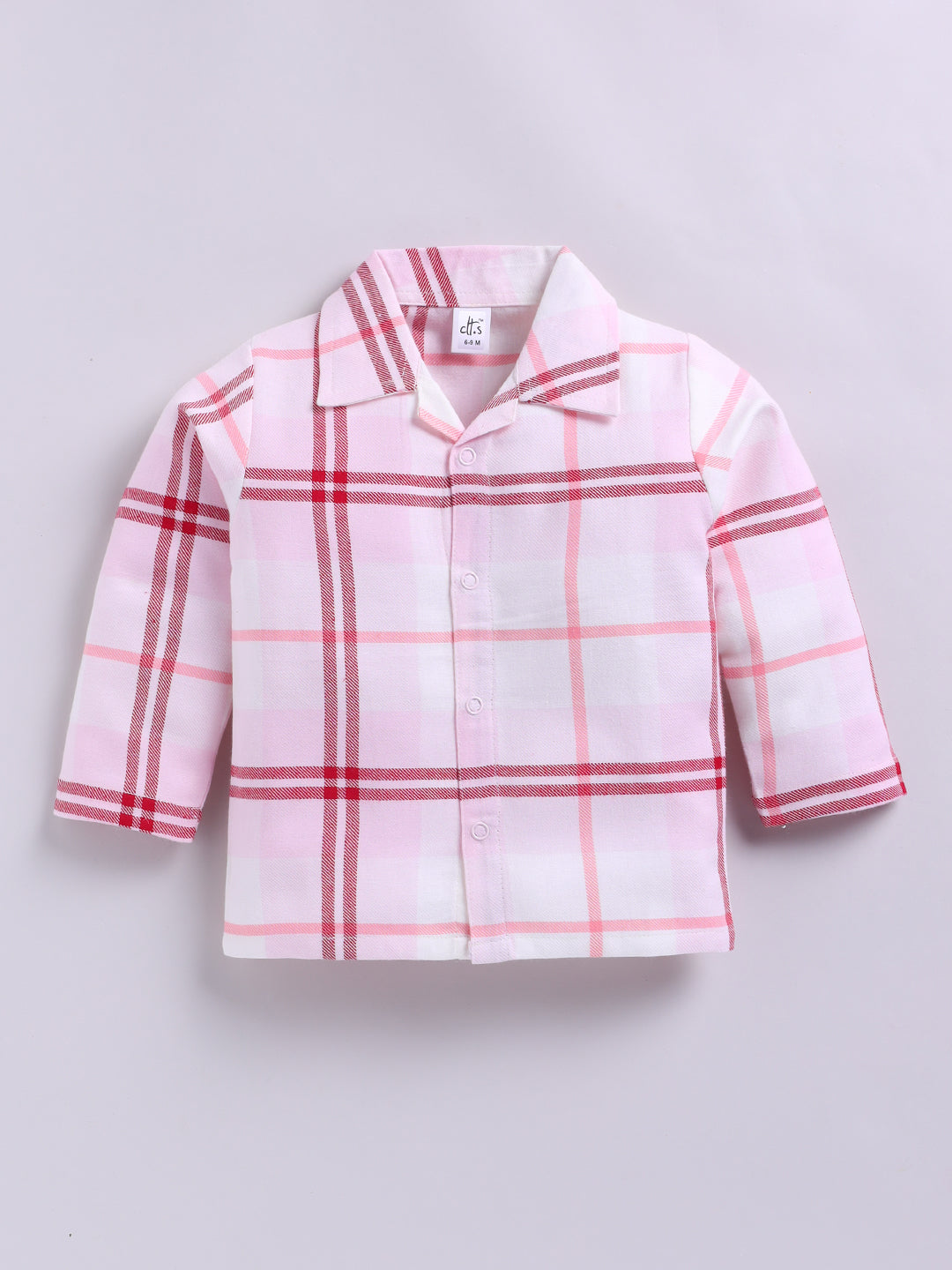 Pink Checked Flannel Full Sleeve Night Suit