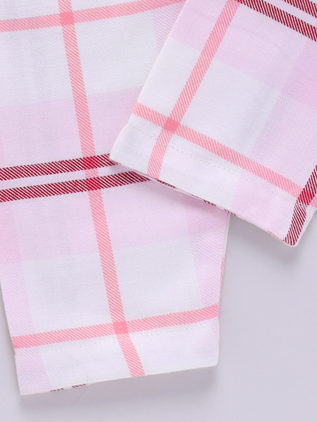 Pink Checked Flannel Full Sleeve Night Suit