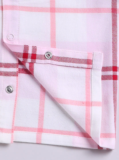 Pink Checked Flannel Full Sleeve Night Suit