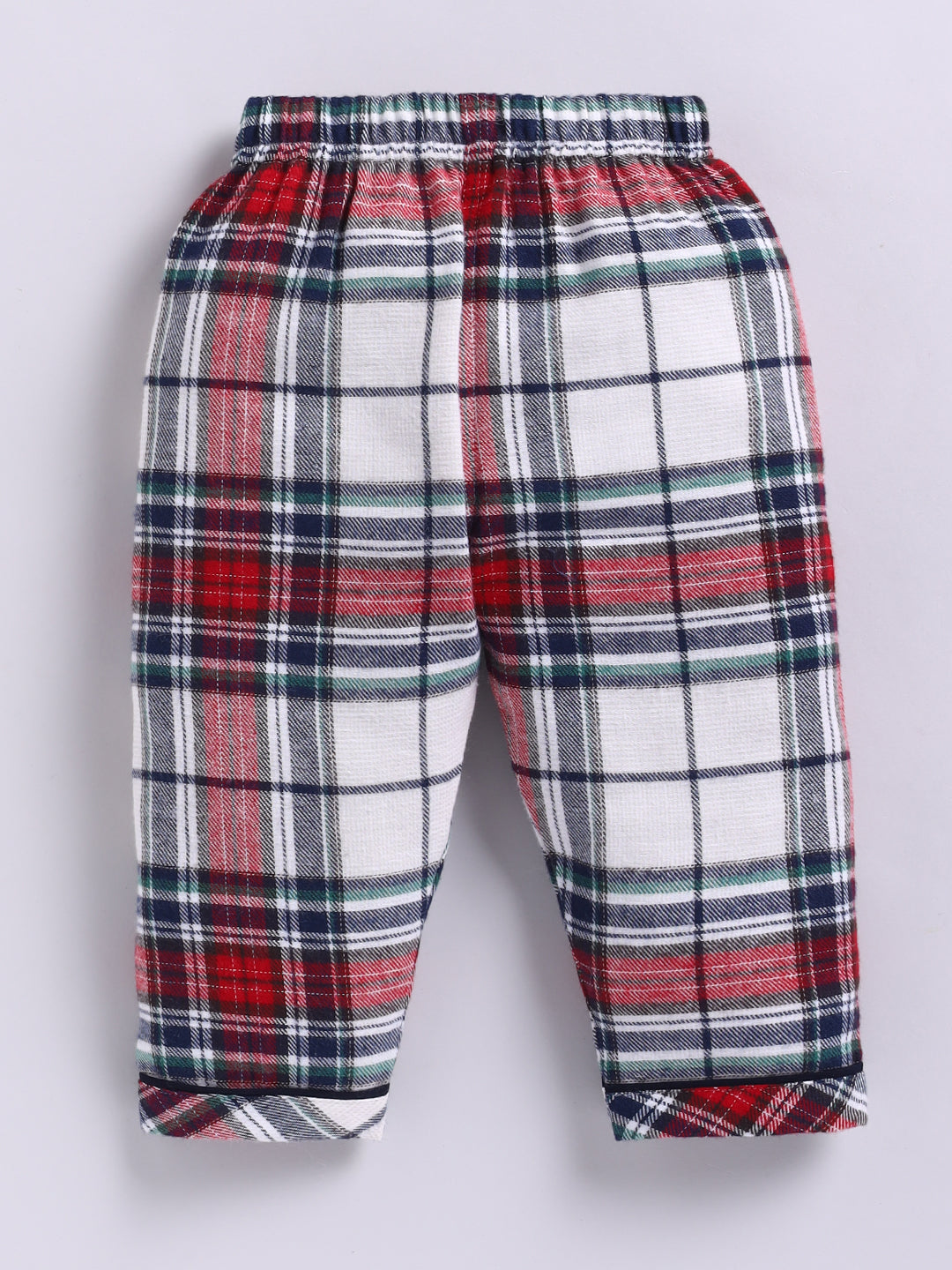 Red Cotton Checked Flannel Full Sleeve Night Suit