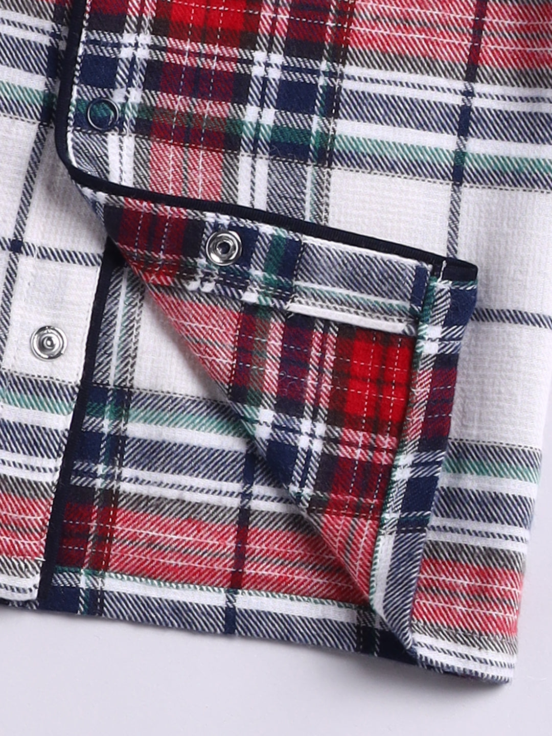 Red Cotton Checked Flannel Full Sleeve Night Suit