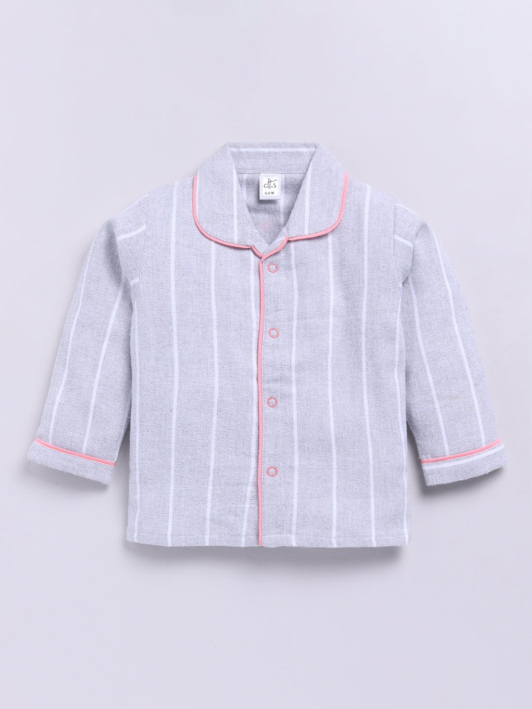 "Daddy's Girl but Mommy's World" Grey Winter Flannel Backprint Full Sleeve Night Suit