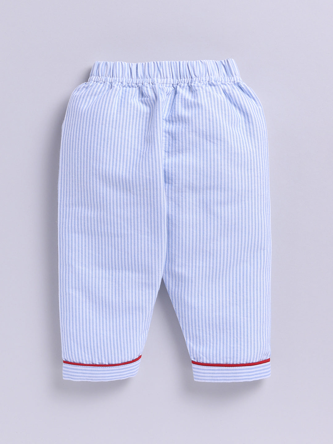 "Made with Love ❤️" Blue Cotton Woven Typography Full Sleeve Night Suit