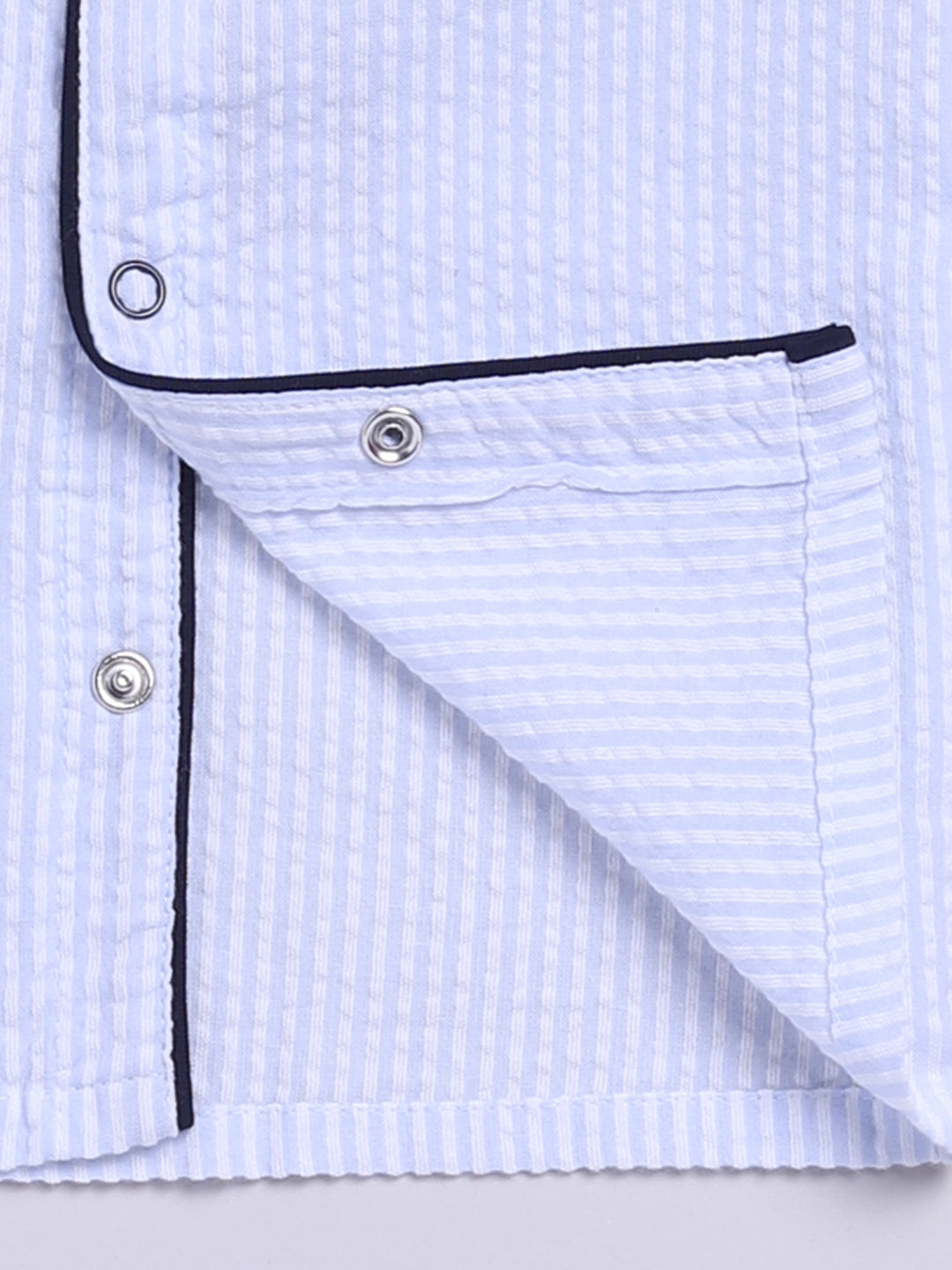 "Superhero Dad" Blue Cotton Typography Full Sleeve Night Suit