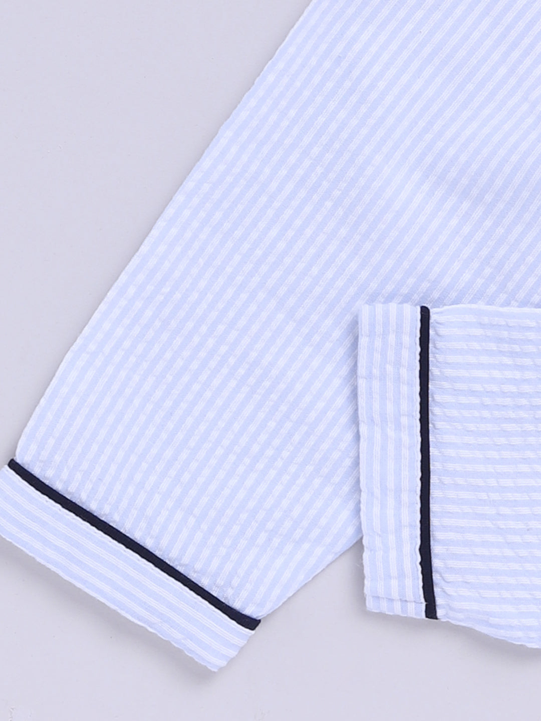 "Superhero Dad" Blue Cotton Typography Full Sleeve Night Suit