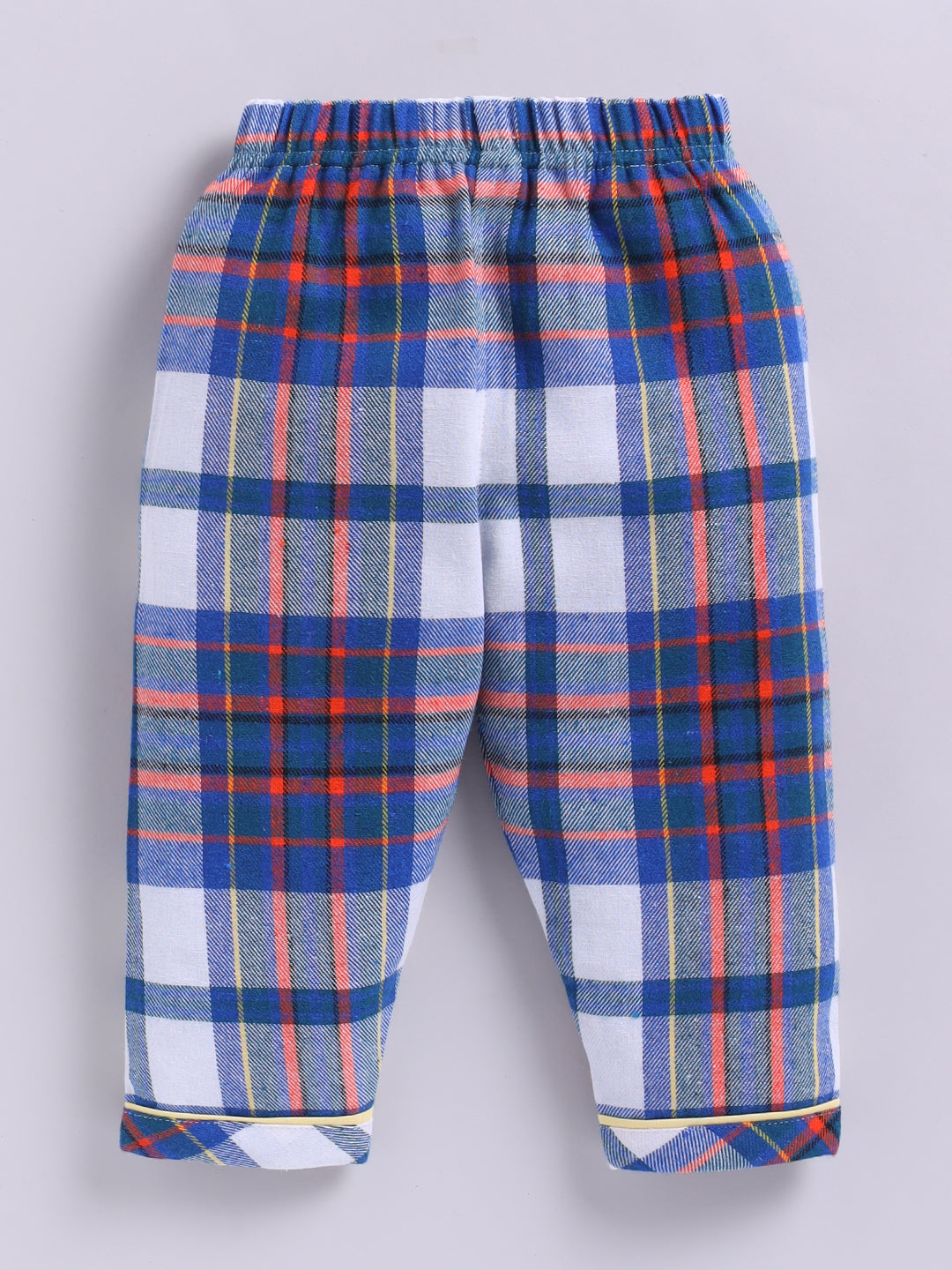 Blue & Red Checked Flannel Full Sleeve Night Suit