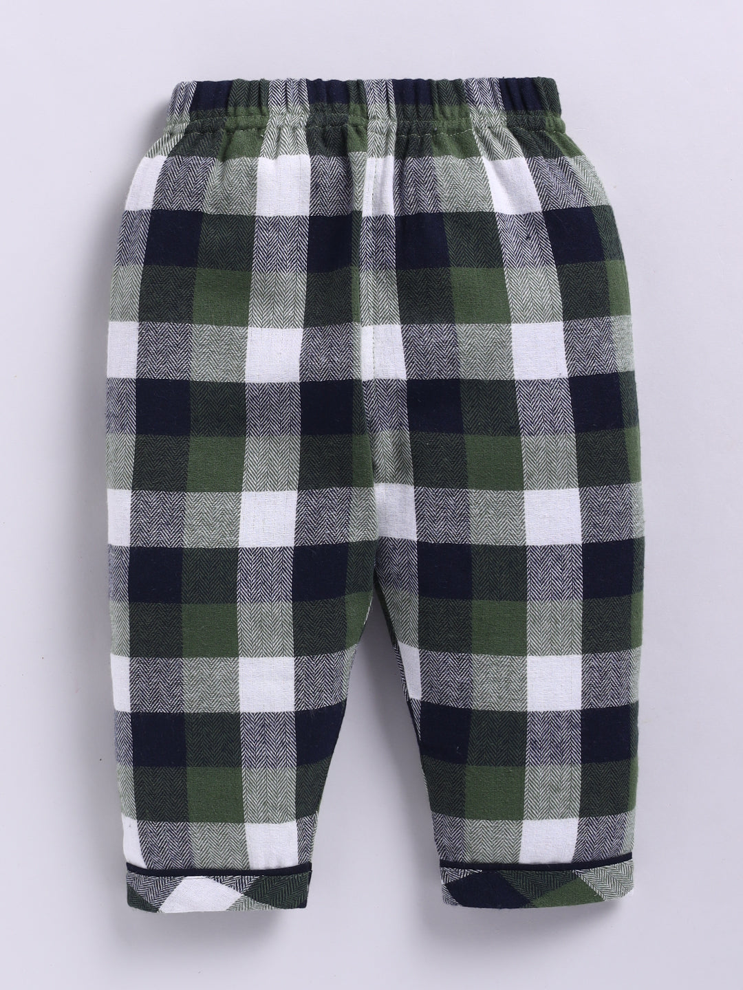 Green Checked Flannel Full Sleeve Night Suit