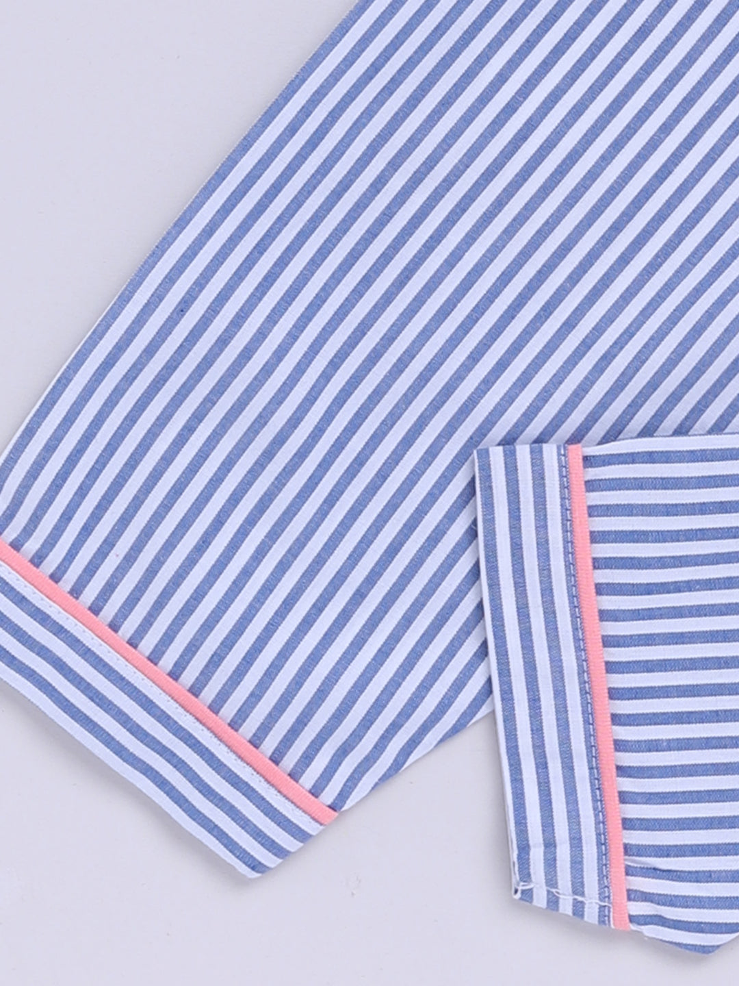 "I got it from my Mama" Blue Cotton Woven Striped Full Sleeve Night Suit