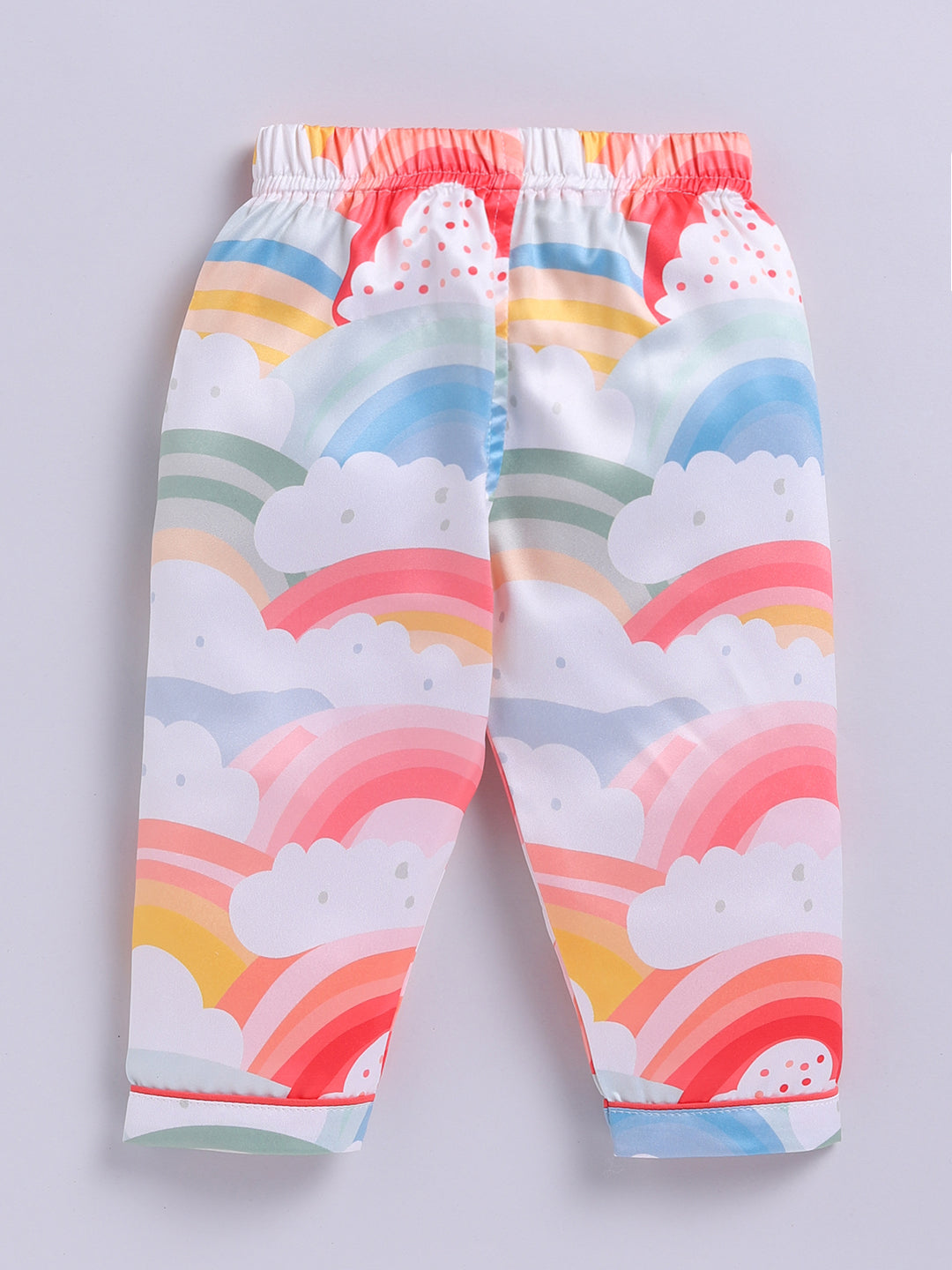 Limited Edition Rainbow Multi Satin Woven Full Sleeve Night Suit