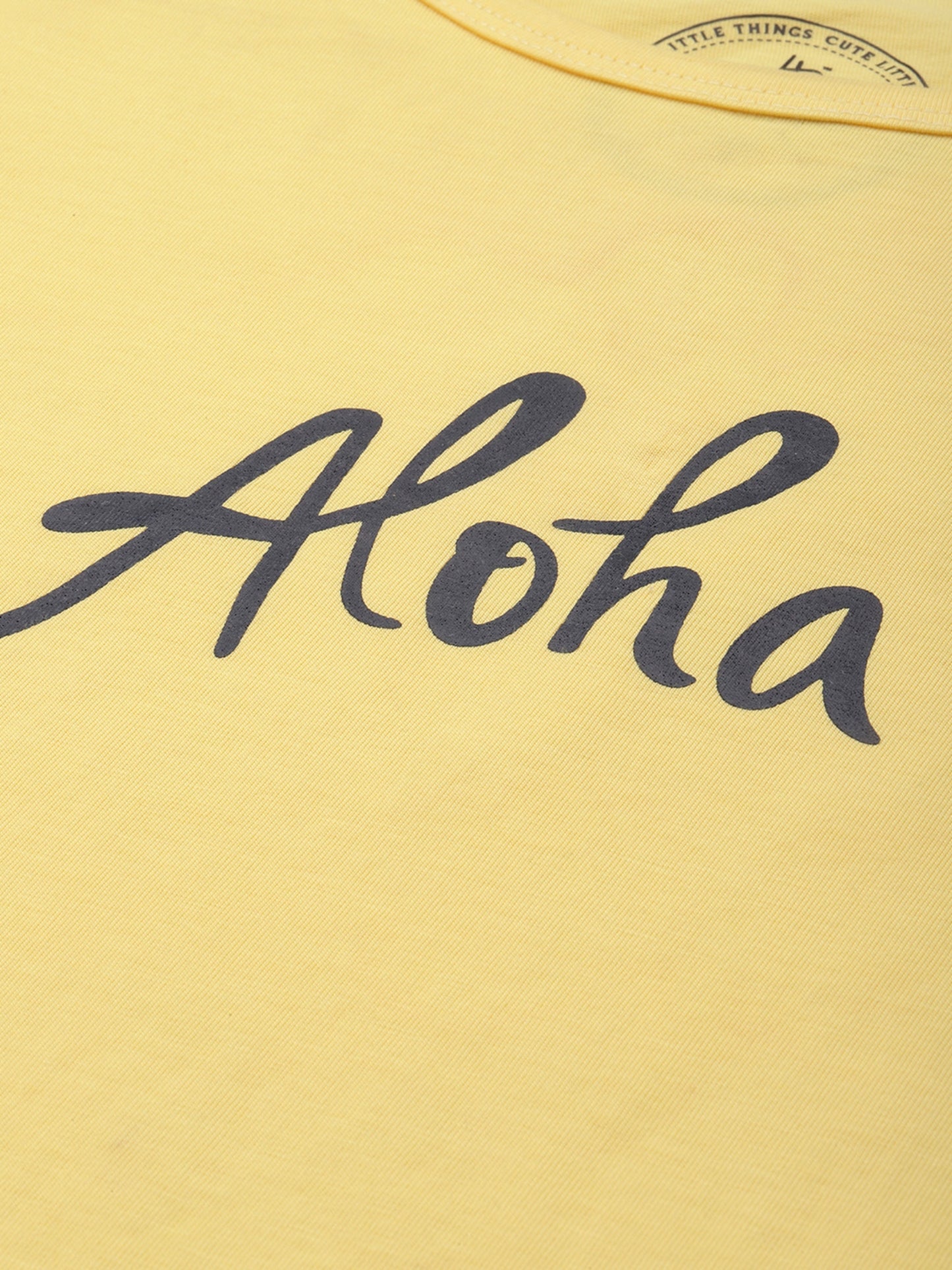 Yellow Typography T-shirt & Shorts