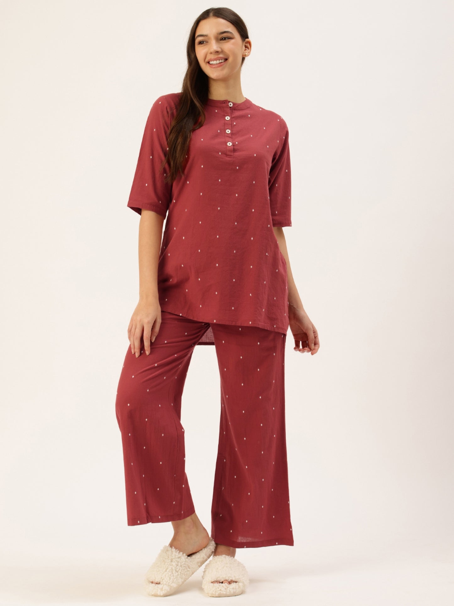 Red Polka Dots Kurta & Palazzo