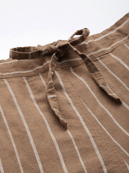 Brown Striped Kurta & Palazzo