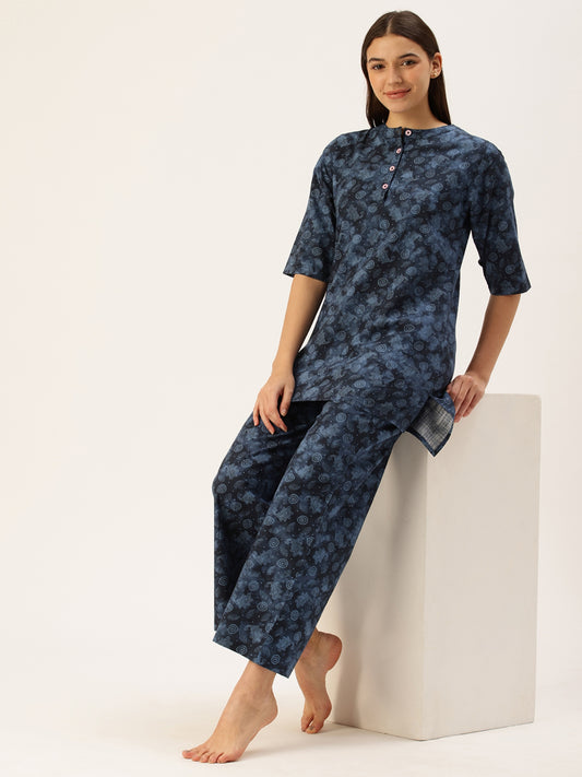 Blue Floral Kurta & Palazzo