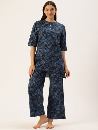 Blue Floral Kurta & Palazzo