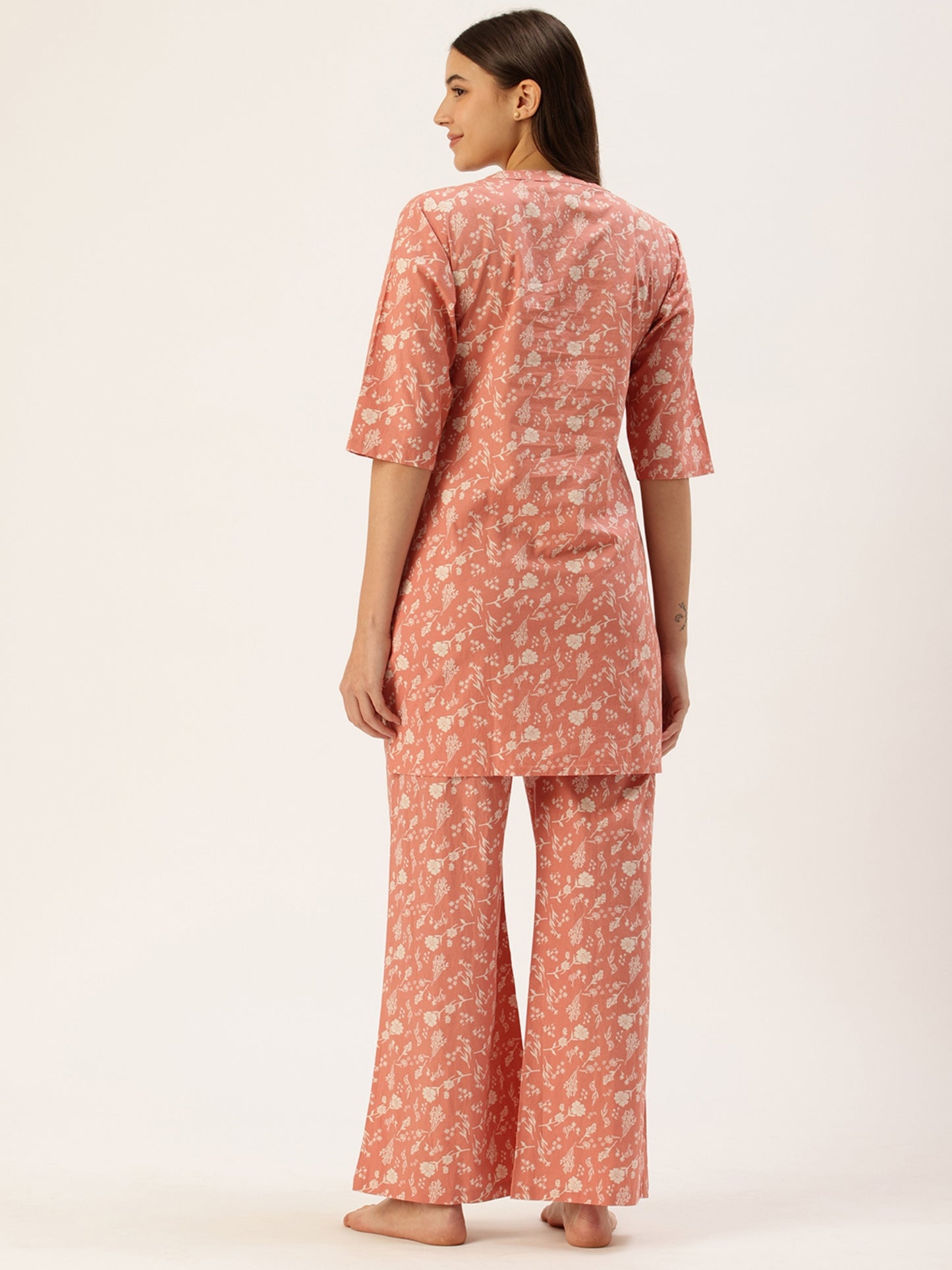 Peach Floral Kurta & Palazzo